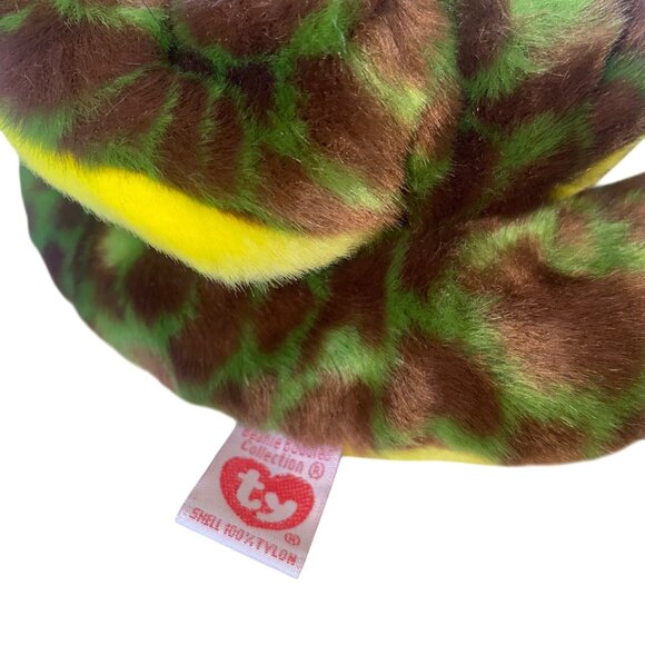 Ty Beanie Buddy Slither Snake Plush Toy 1999 Green & Brown Camo Stuffed Animal - Picture 7 of 11